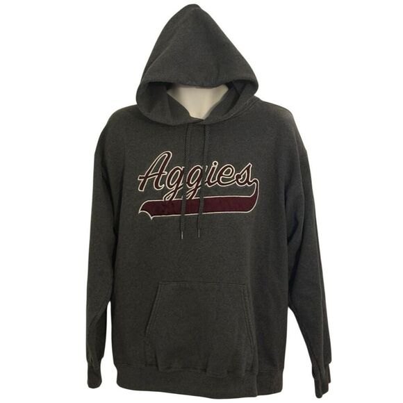 Aggies Vintage Hoodie Blue Grey Thick Heavy Quality XL Casual Athleisure Pullove - Picture 1 of 6